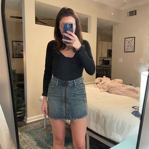 Free people jean mini skirt